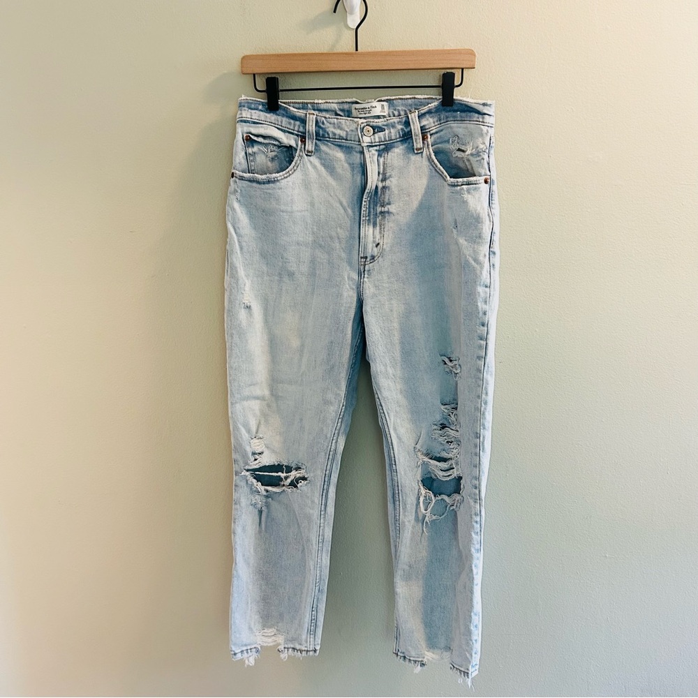 Abercrombie & Fitch Straight Ultra High Rise Jeans  Womens Size 31 Curve Love - Picture 4 of 13